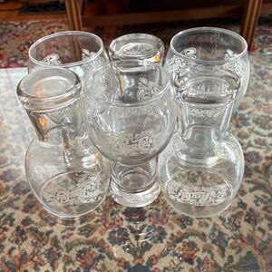 Pepsi Set of 6 Clear Glasses with White Design